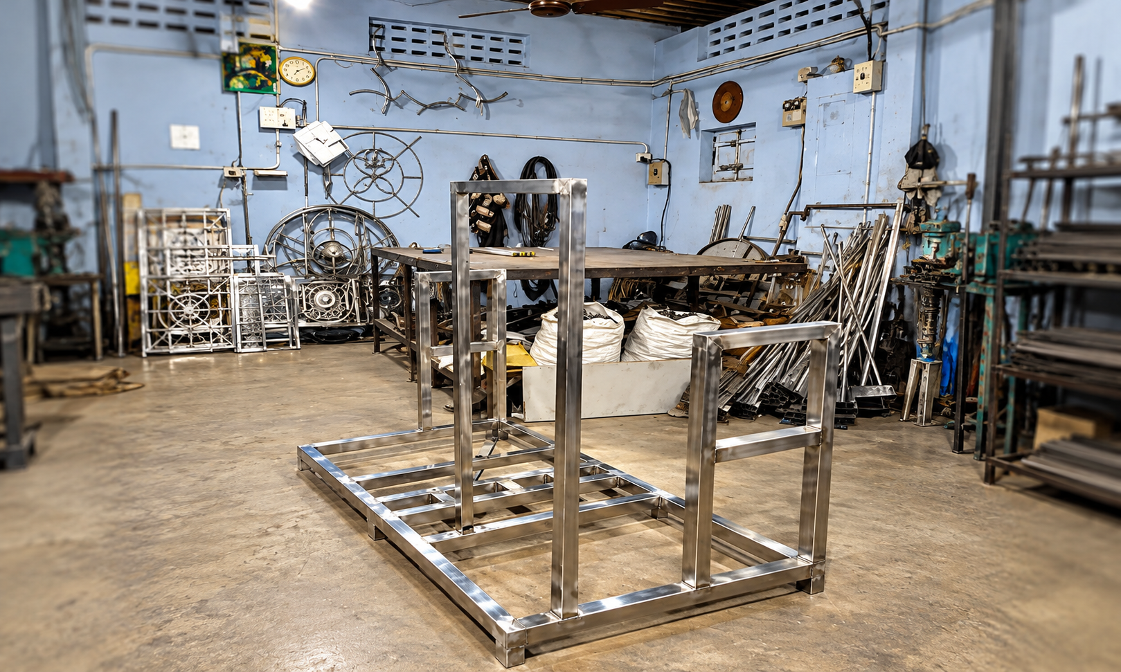 Fabrication work Pune MS steel frame made in our unit