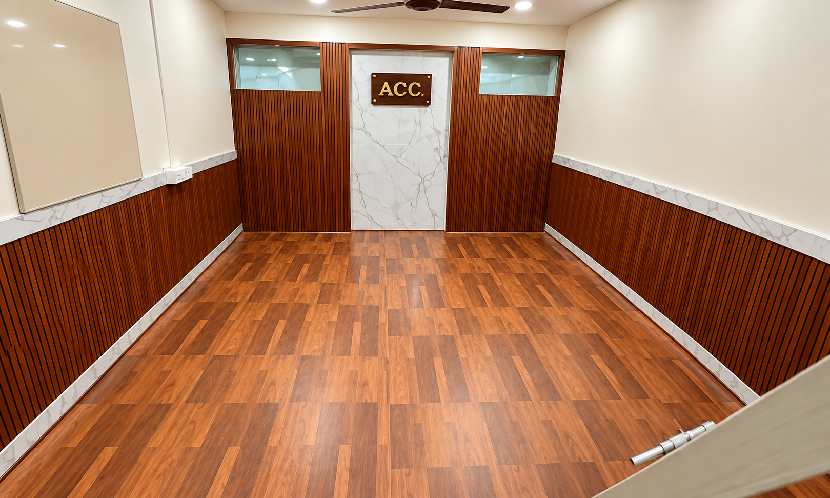 Vinyl flooring Pune wood look planks in office